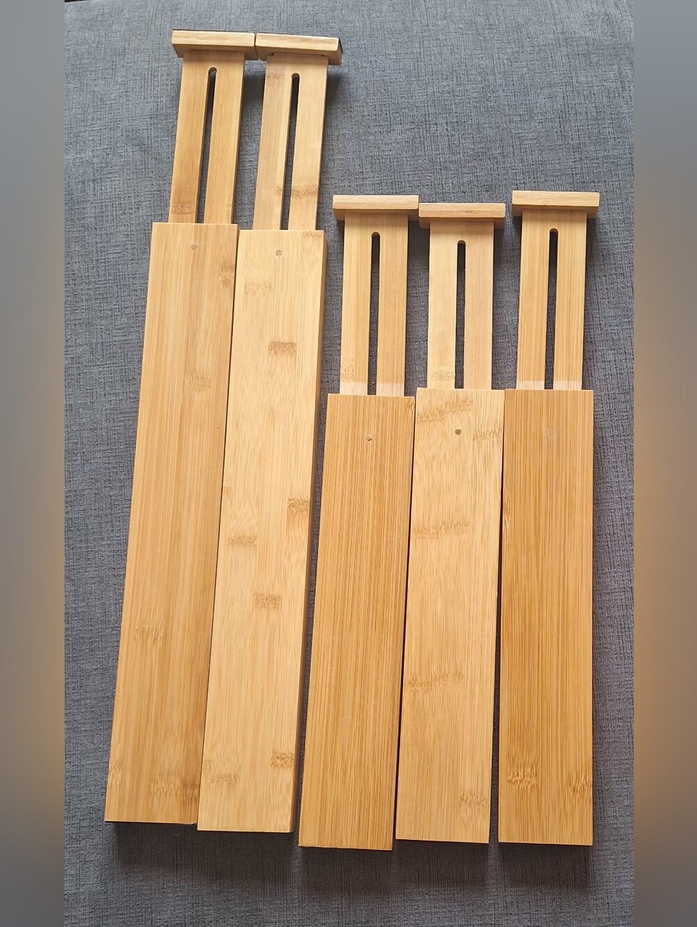 Adjustable Bamboo Drawer Dividers - Natural